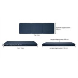 Logeermatras Navy Blue  - opvouwbaar matras - 195x65x10 cm - campingmatras