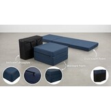 Logeermatras Navy Blue  - opvouwbaar matras - 195x65x10 cm - campingmatras