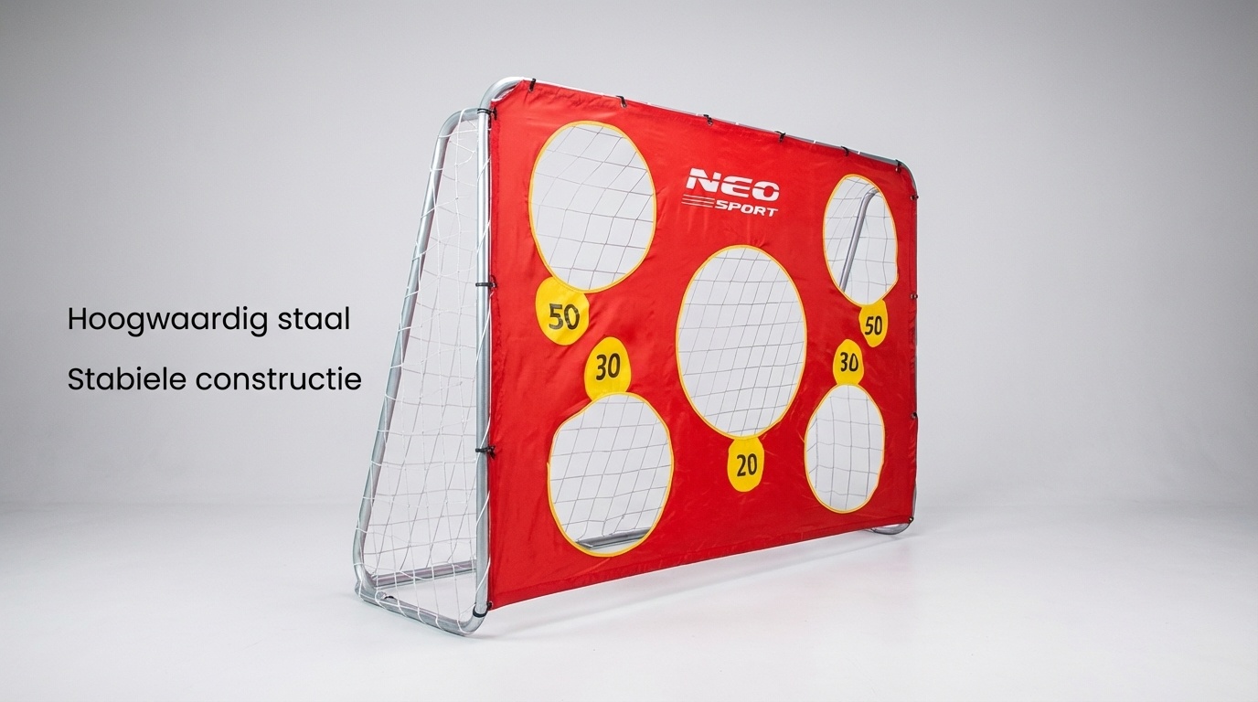 Voetbaldoel - 215x153x76 cm - met richtoefening - buiten gebruik