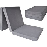 Logeermatras grijs - opvouwbaar matras - 195x80x10 cm - campingmatras