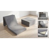 Logeermatras grijs - opvouwbaar matras - 195x80x10 cm - campingmatras