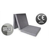 Logeermatras grijs - opvouwbaar matras - 195x80x10 cm - campingmatras