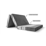 Logeermatras grijs - opvouwbaar matras - 195x80x10 cm - campingmatras