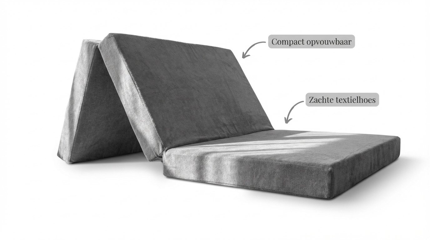 Logeermatras grijs - opvouwbaar matras - 195x80x10 cm - campingmatras