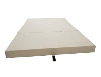 Logeermatras - camping matras - reismatras - opvouwbaar matras - 80 x 200 x 10 - creme