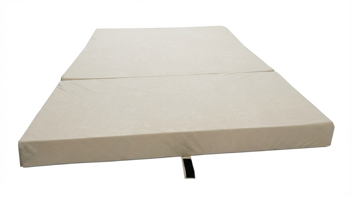 Logeermatras - camping matras - reismatras - opvouwbaar matras - 80 x 200 x 10 - creme
