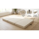 Logeermatras - camping matras - reismatras - opvouwbaar matras - 80 x 200 x 10 - creme