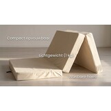 Logeermatras - camping matras - reismatras - opvouwbaar matras - 80 x 200 x 10 - creme