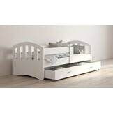 Wit houten bed 200x90cm | Koudschuim matras & lade | MDF/Grenen