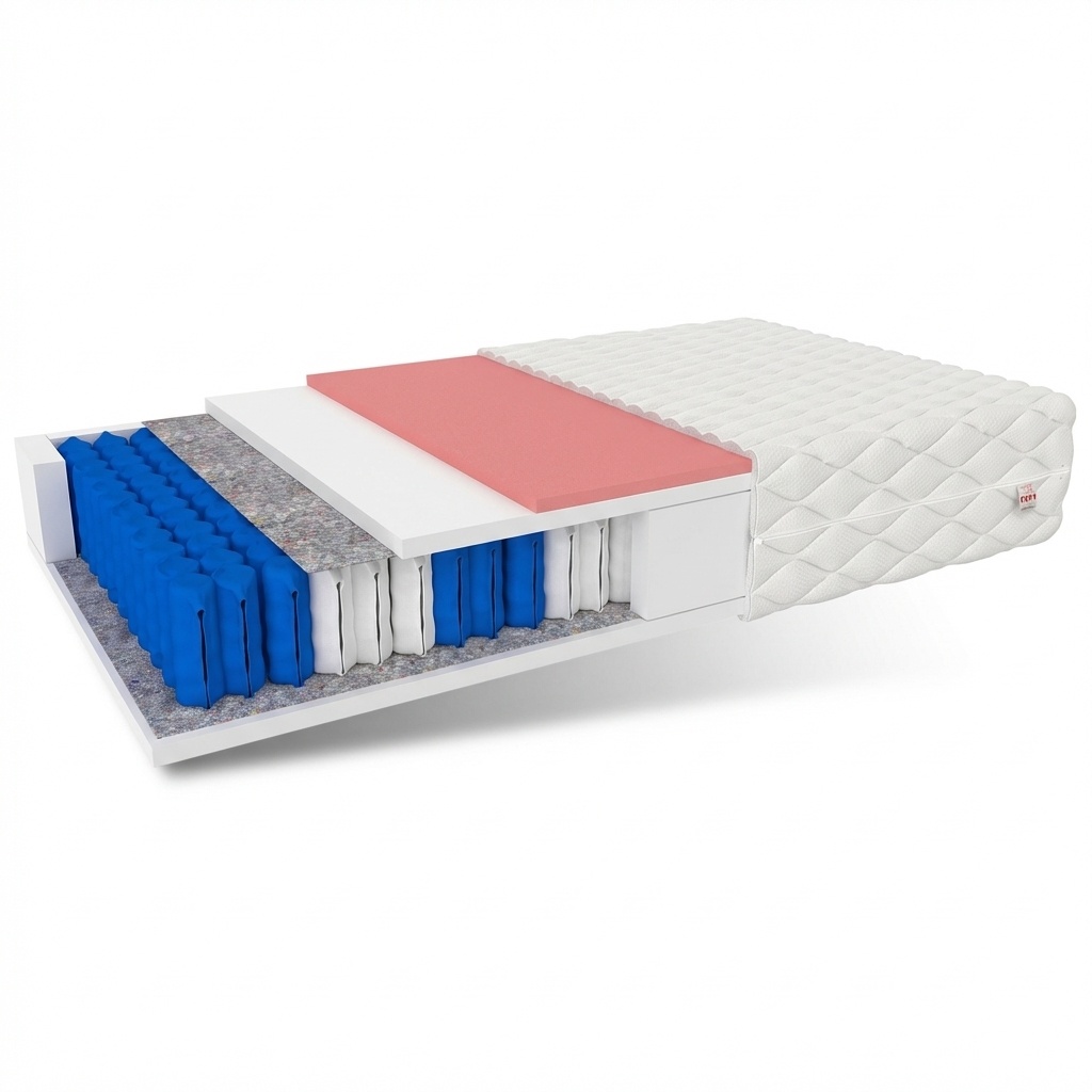 7 zone matras thermoplastisch 200x200 cm Wit