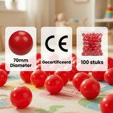 Ballenbak ballen rood (70mm) 100 stuks
