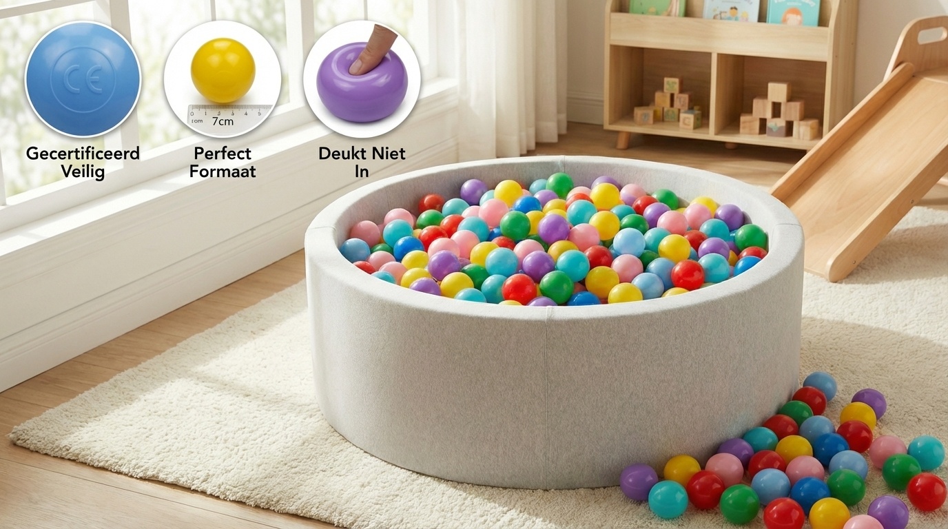 Ballenbak ballen 500 stuks 7cm, rood, groen, paars, roze, geel, blauw