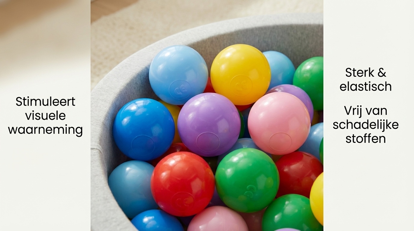 Ballenbak ballen 500 stuks 7cm, rood, groen, paars, roze, geel, blauw