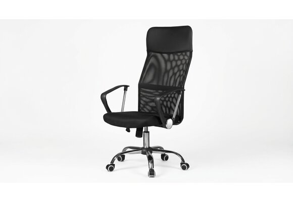 Bureaustoel verstelbaar zwart kunstleer ergonomisch 45x49x110cm