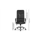 Bureaustoel verstelbaar zwart kunstleer ergonomisch 45x49x110cm
