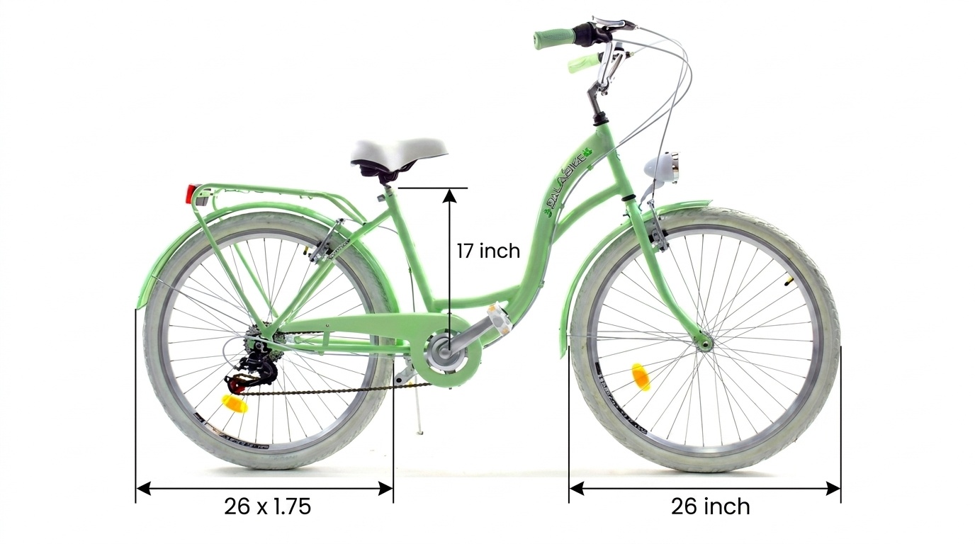 Meisjesfiets 26 inch - stadsfiets 7 versnellingen - mint wit