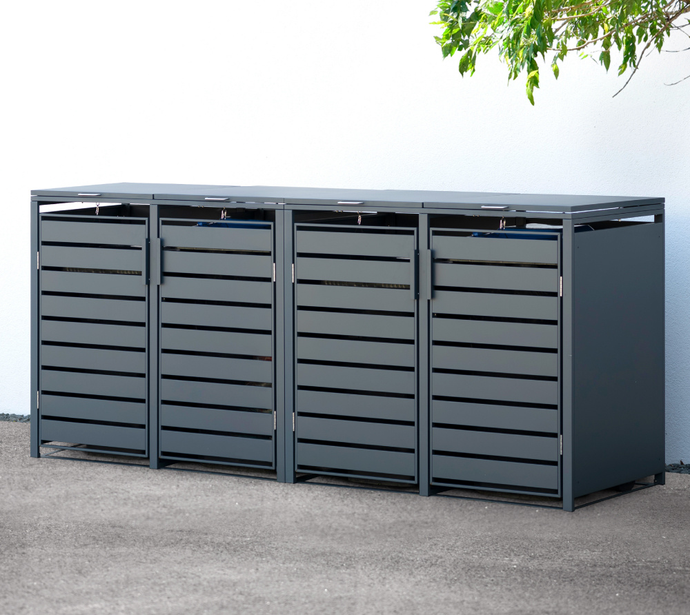 Container ombouw Kubus - 4 containers - 4x 240 L - antraciet