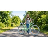 Meisjesfiets 26 inch - stadsfiets 7 versnellingen - mint wit