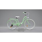 Meisjesfiets 26 inch - stadsfiets 7 versnellingen - mint wit