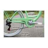Meisjesfiets 26 inch - stadsfiets 7 versnellingen - mint wit