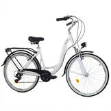 Meisjesfiets - 26 inch - met 7 versnellingen - wit zwart