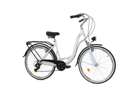 Meisjesfiets - 26 inch - met 7 versnellingen - wit zwart
