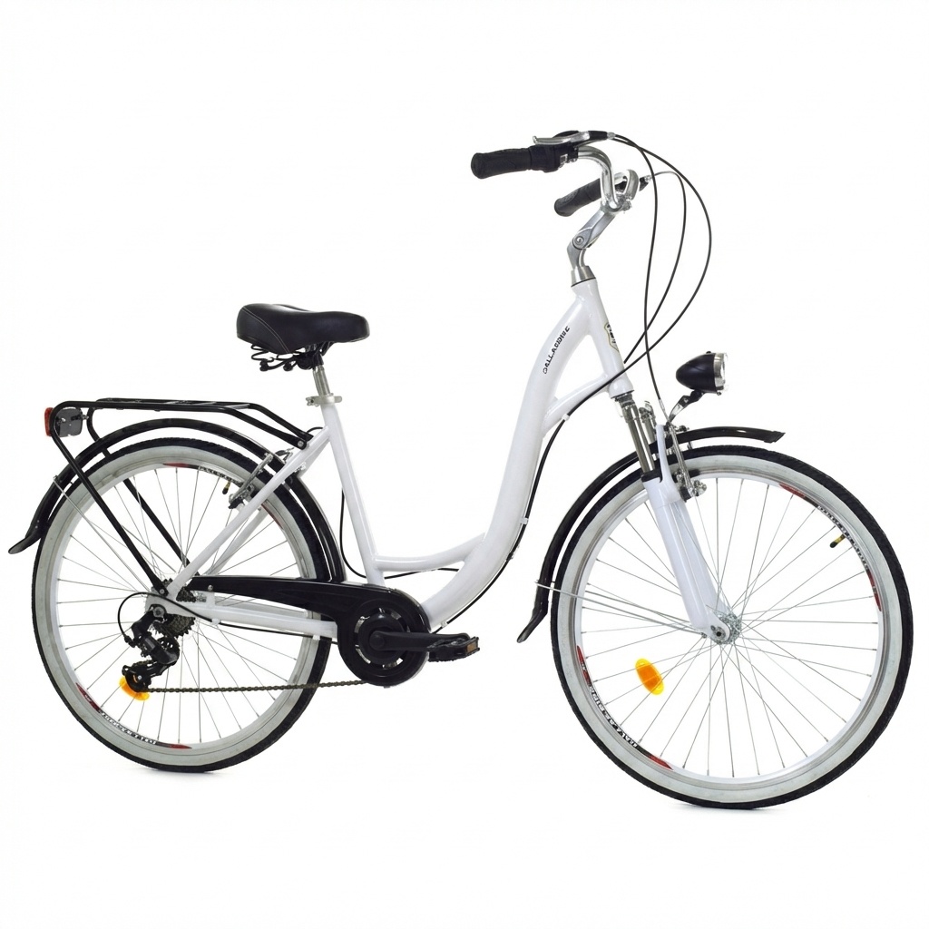 Meisjesfiets - 26 inch - met 7 versnellingen - wit zwart