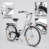 Meisjesfiets - 26 inch - met 7 versnellingen - wit zwart