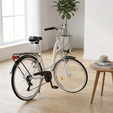 Meisjesfiets - 26 inch - met 7 versnellingen - wit zwart