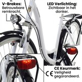 Meisjesfiets - 26 inch - met 7 versnellingen - wit zwart