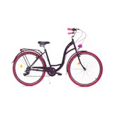 Meisjesfiets 26 inch - stadsfiets 7 versnellingen - zwart roze