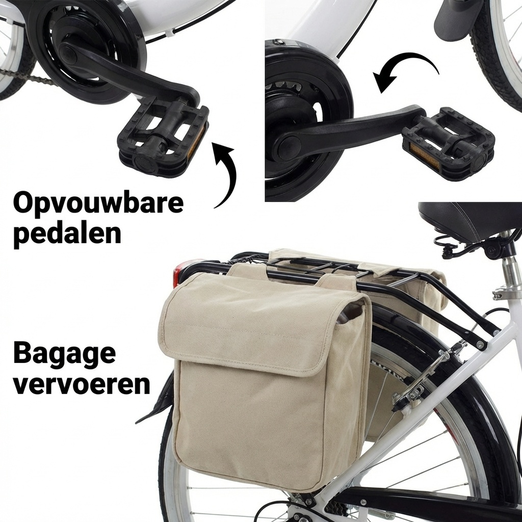 Meisjesfiets - 26 inch - met 7 versnellingen - wit zwart