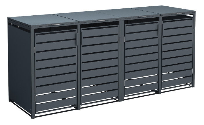 Container ombouw Kubus - 4 containers - 4x 240 L - antraciet