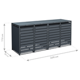 Container ombouw Kubus - 4 containers - 4x 240 L - antraciet