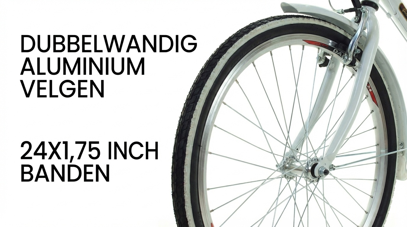 Vouwfiets - 24 inch - met 6 versnellingen - wit
