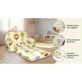 Kinder slaapbank - sofa - groen - logeermatras - 85 x 60 - uil