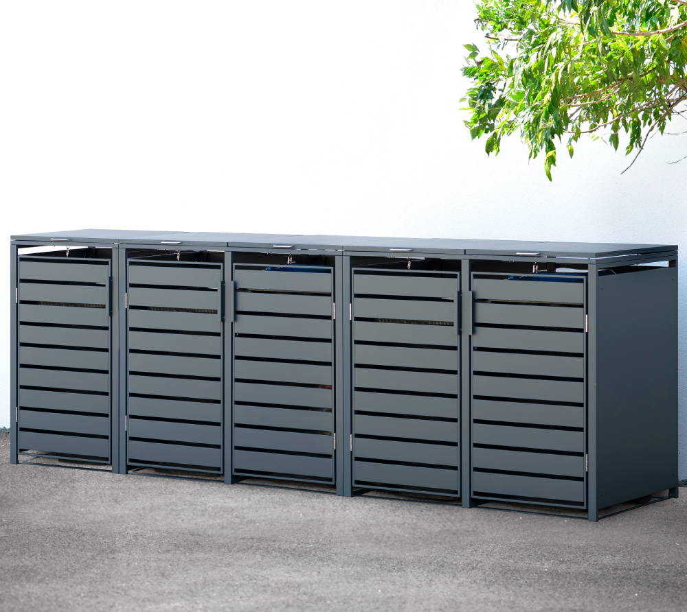 Container ombouw Kubus - 5 containers - 5x 240 L - antraciet
