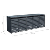 Container ombouw Kubus - 5 containers - 5x 240 L - antraciet