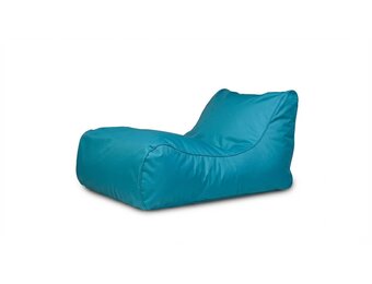 Luxe relax poef - blauw - wasbare polyester hoes