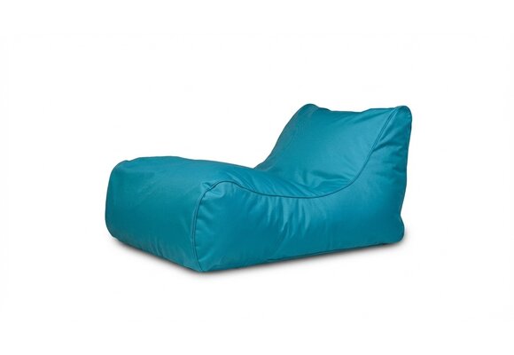 Luxe relax poef - blauw - wasbare polyester hoes