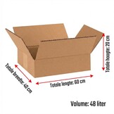 Verzenddozen 60x40x20cm - 3 laags karton, bruin, 10 stuks