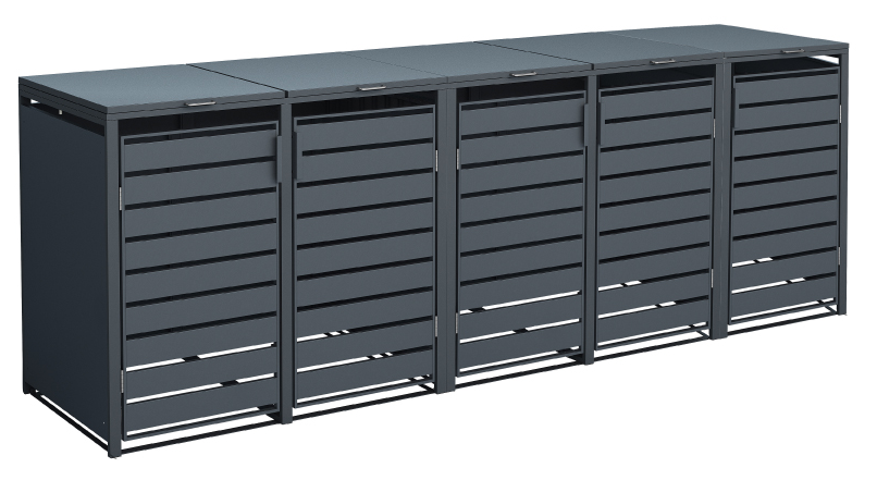 Container ombouw Kubus - 5 containers - 5x 240 L - antraciet