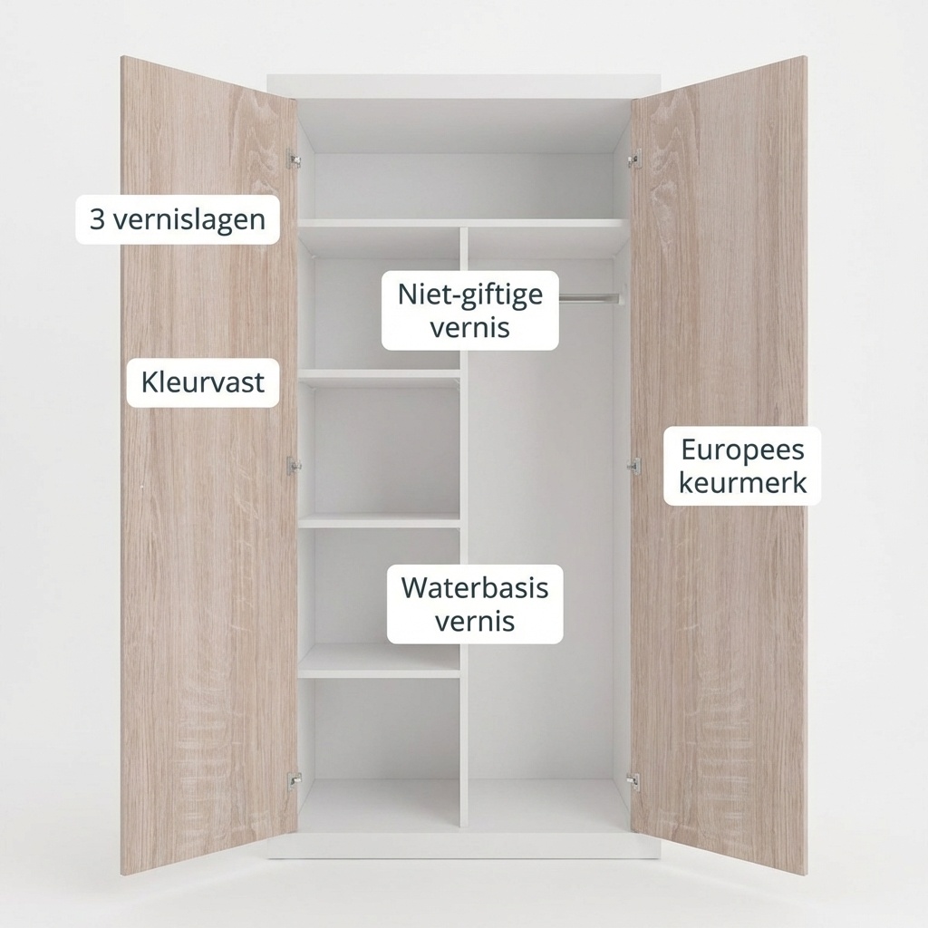 Kledingkast wit hout 90x190x50 cm - Spaanplaat/MDF
