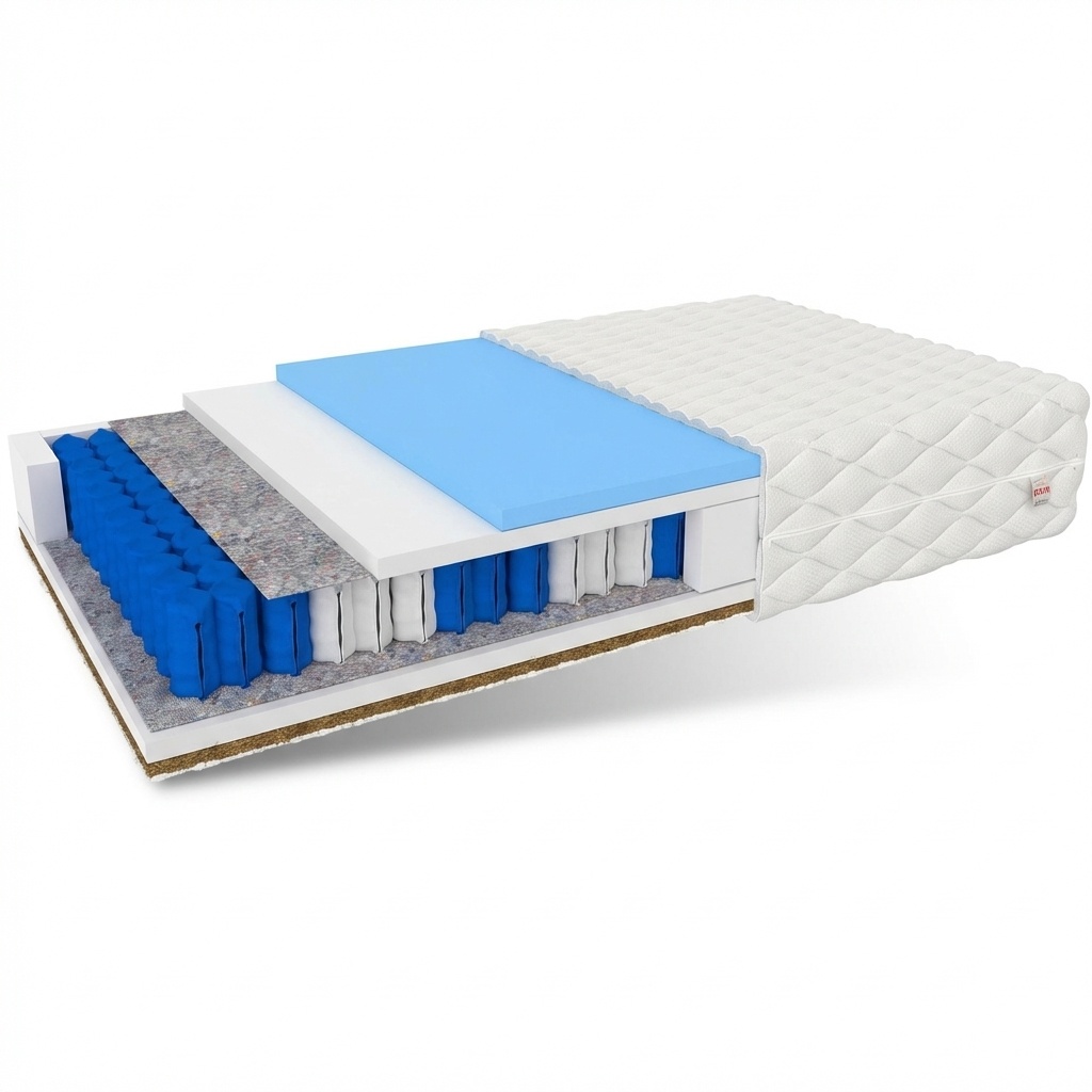 Matras 140x200 pocketvering: 7 zones, 20cm dik, medium