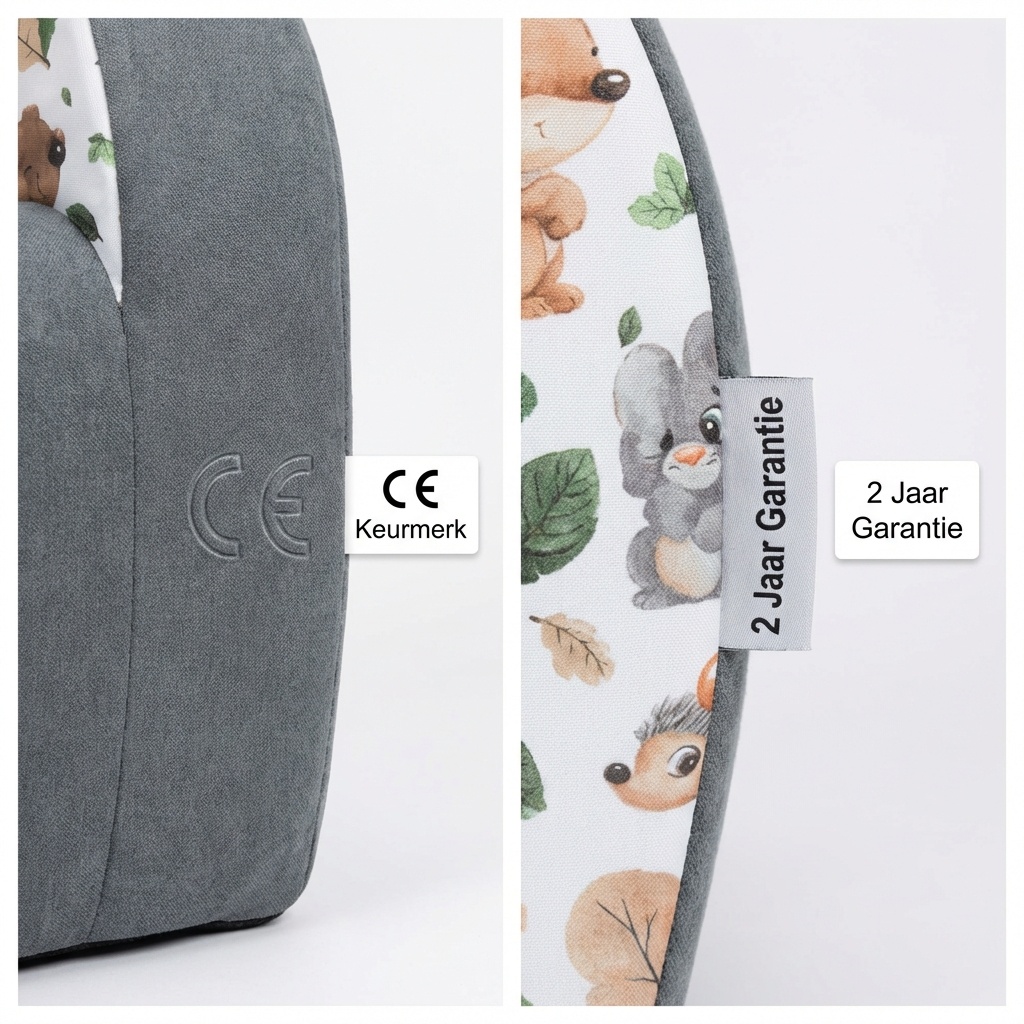 Kinderfauteuil - 60x40x45 cm - bos dieren - grijs
