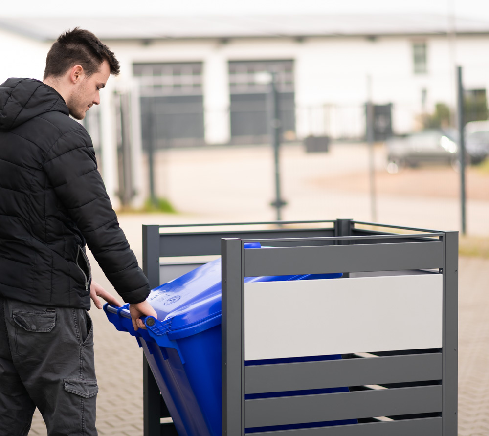 Kliko ombouw Planum - 3 panelen - 1 container 240 L - grijs mix