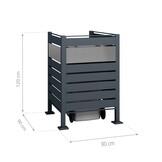 Kliko ombouw Planum - 3 panelen - 1 container 240 L - grijs mix