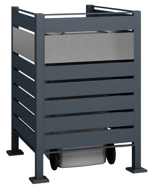 Kliko ombouw Planum - 3 panelen - 1 container 240 L - grijs mix