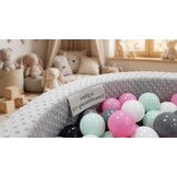 Ballenbak met 200 ballen - roze, wit, grijs & zwart - 90 cm diameter - grijs