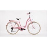 Meisjesfiets - 26 inch - met 7 versnellingen - roze crème
